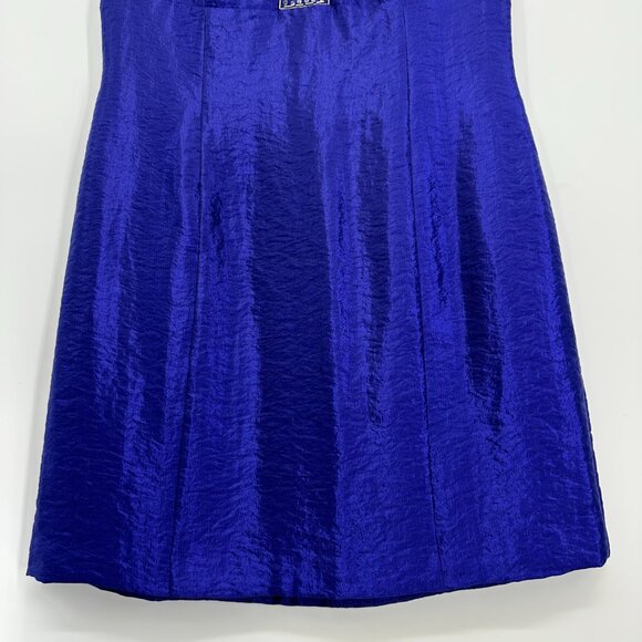 Laundry by Shelli Segal Embellished Halter Cocktail Dress 12 Mini Beaded Blue - Picture 6 of 13